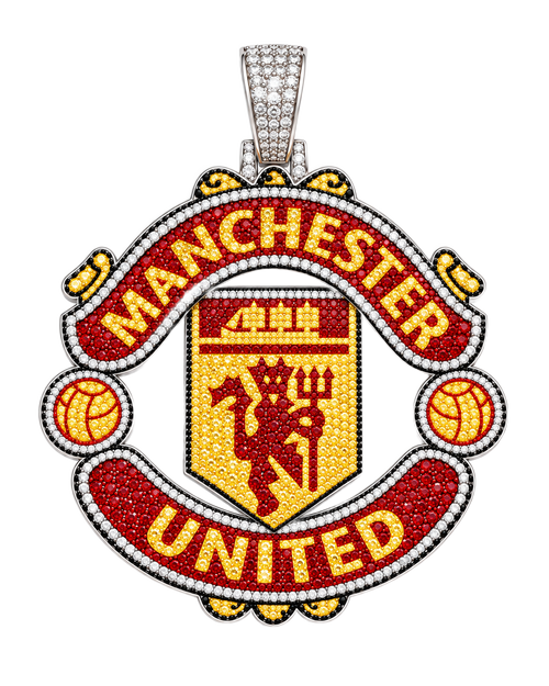 Zawieszka Manchester United – herb z cyrkonii, widok z przodu